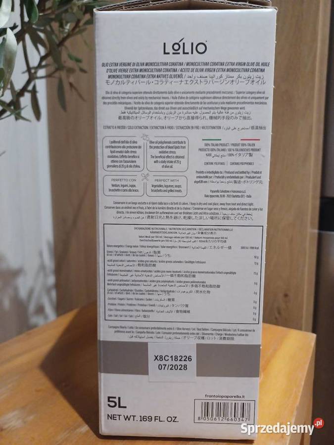 Oryginalna włoska oliwa virgin coratina 5l Gniechowice