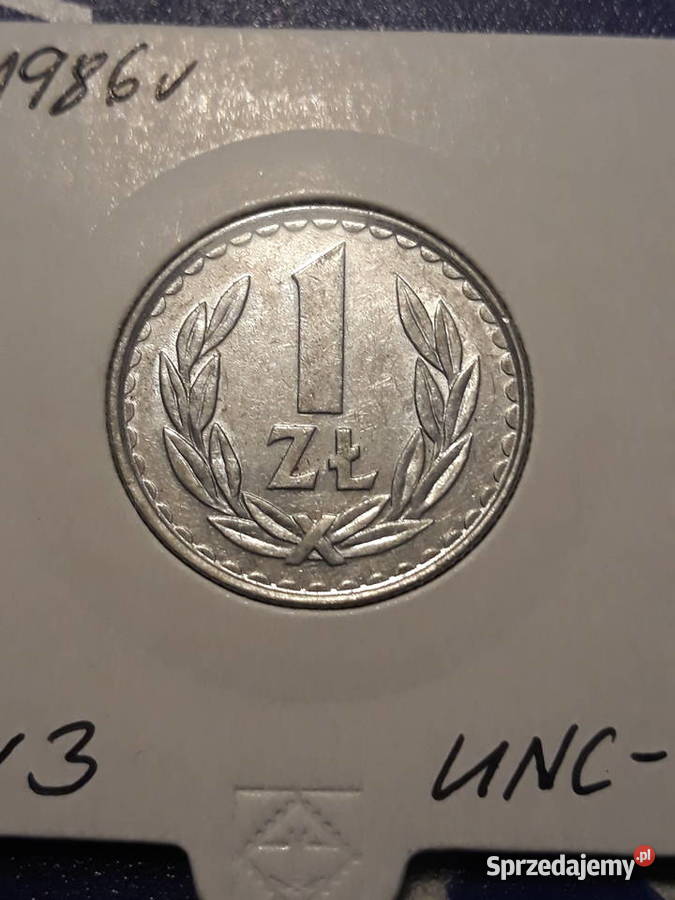 1 złoty 1986 r 3 około mennicze