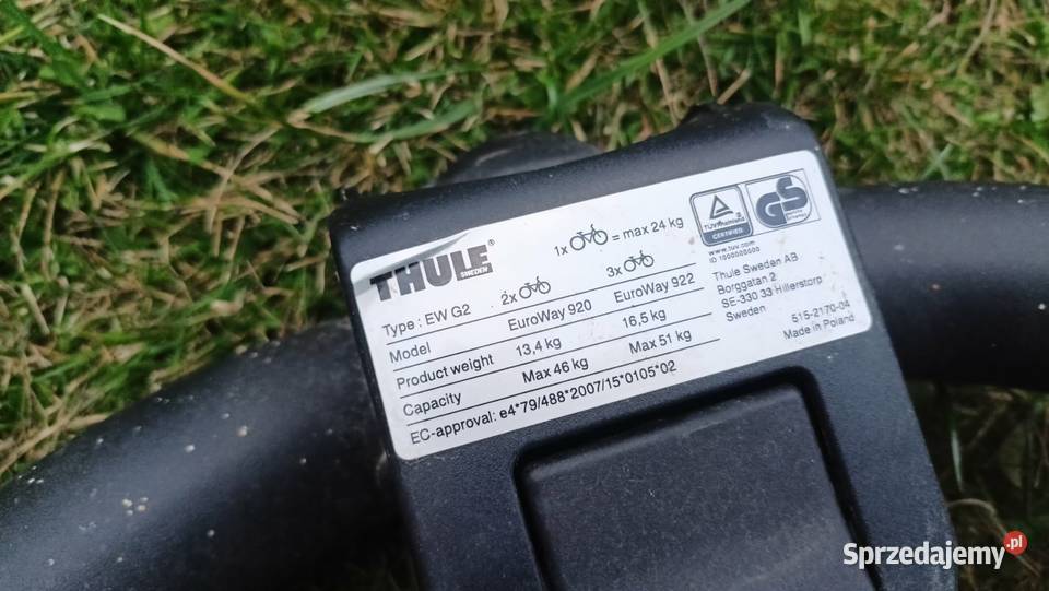 Bagażnik hak Thule Euroway Ew920 pin13 st śląskie Godziszka