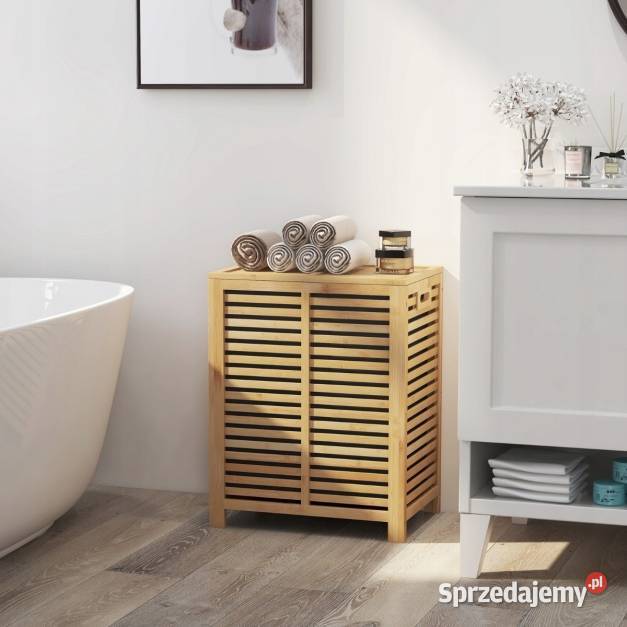 Kosz na pranie BAMBUSOWY Costway 80l naturalny Gorzyce Wielkie
