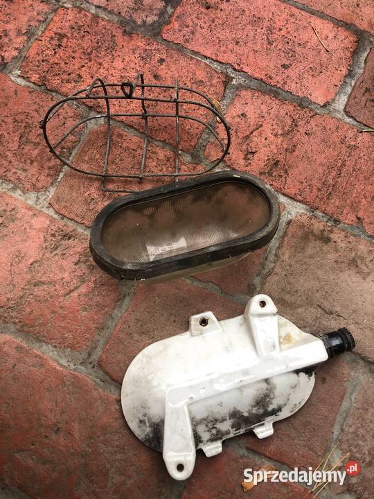 Lampa szklana loftowa porcelanowa PRL garażowa Poznań sprzedam