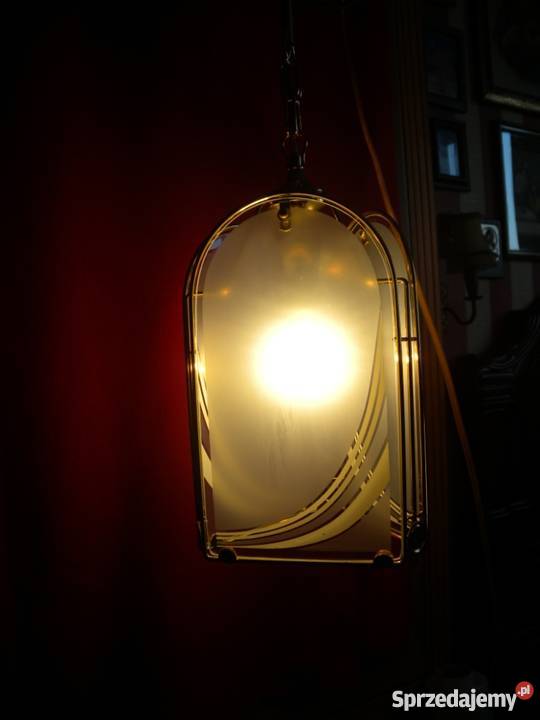LAMPA POJEDYNCZA MOSIĘŻNA SZKLANA