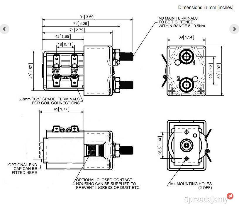 Oryginalny Stycznik Albright SW80B156 48V 125A