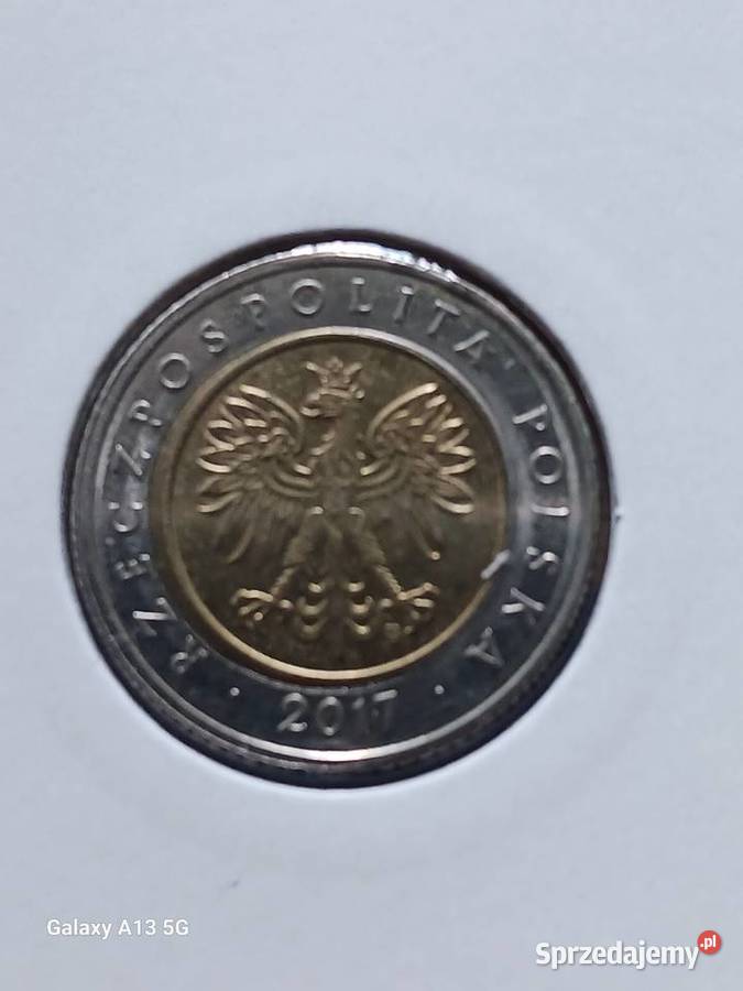 5 Złotych 2017 r DESTRUKT Przesunięcie stempla Numizmatyka