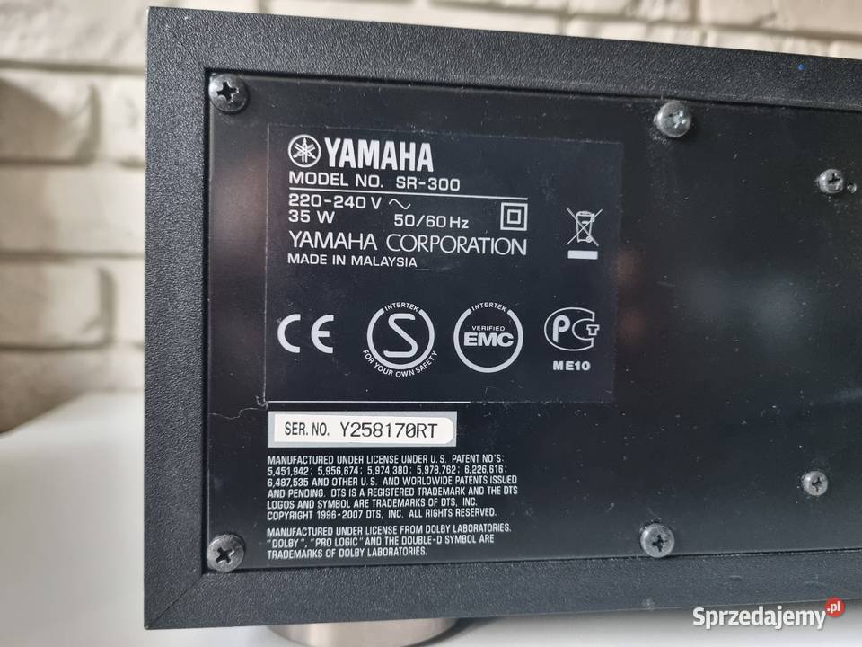 Wzmacniacz subwoofer w jednym YAMAHA SR300 combo pomorskie Solnica