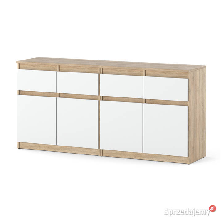 Komoda Szafka 4 Szuflady 160 Dąb Sonoma Biały 35cm Elbląg sprzedam