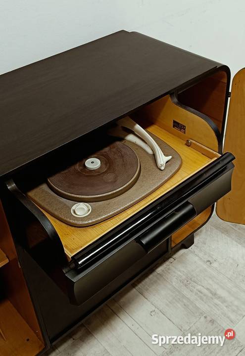 szafka komoda gramofon Halabala lata 60te design Radomsko