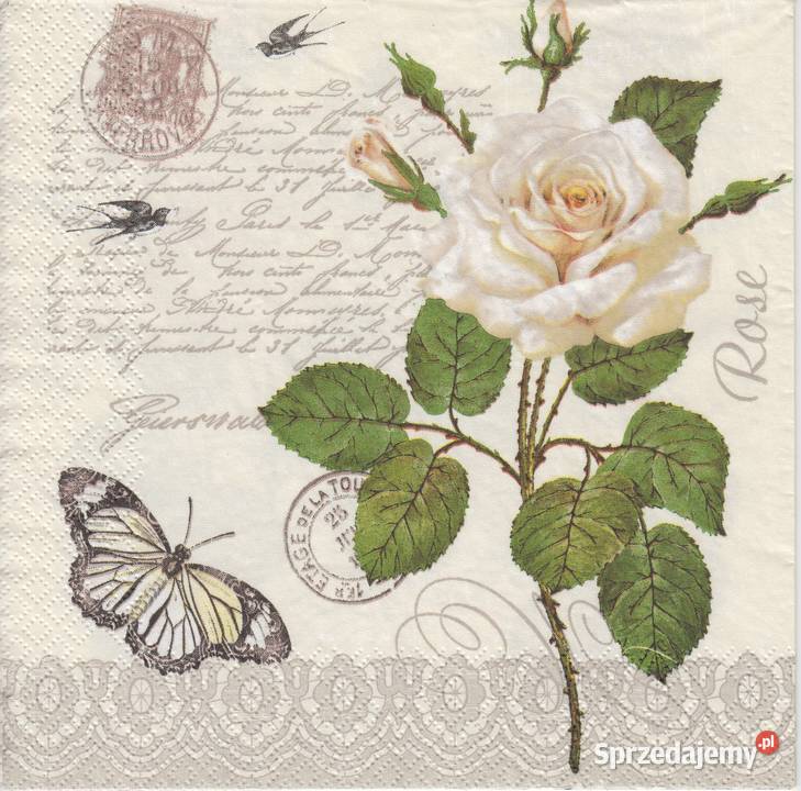Dekupaż serwetki motyle kwiaty róże Skarżysko-Kamienna