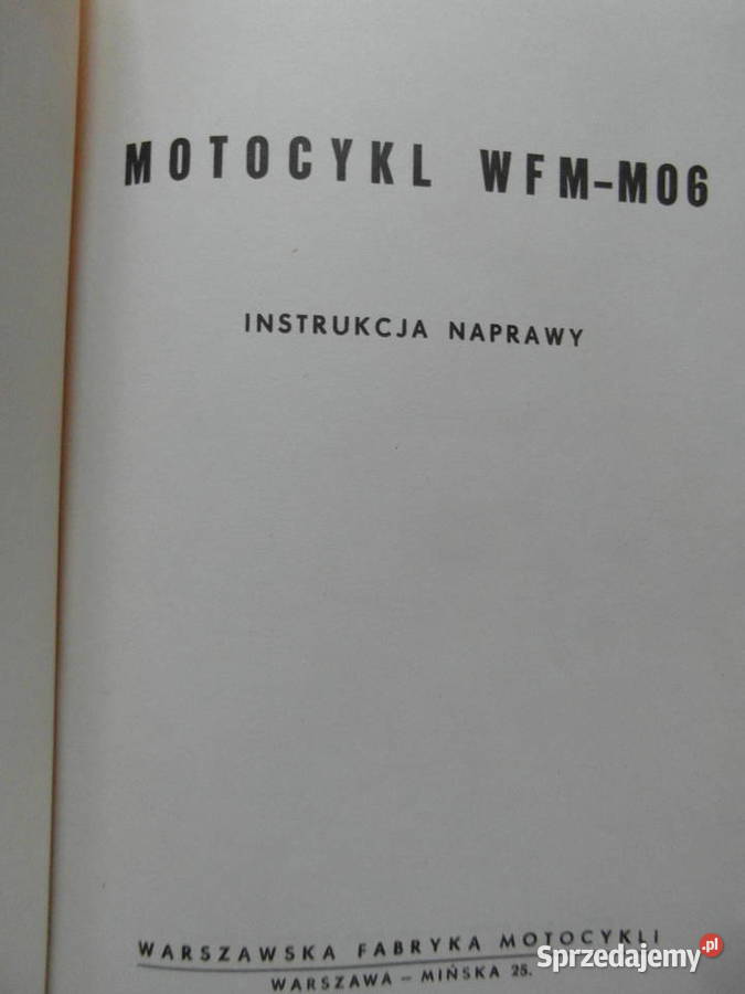wfm 125 wfm M06 instrukcja napraw książka napraw Poznań