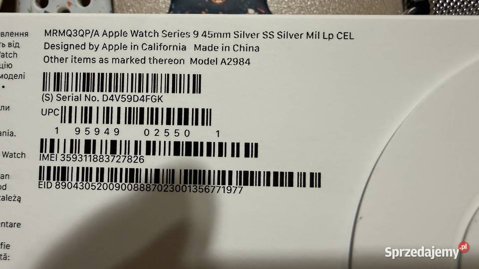 Apple Watch Series 9 GPS Cellular 45mm Kosina sprzedam