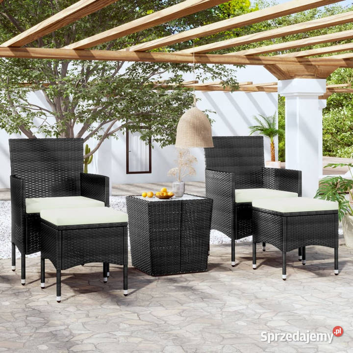5cz zestaw mebli bistro rattan PE i szkło sprzedam