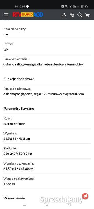 Piekarnik 35l małopolskie Krzeszowice