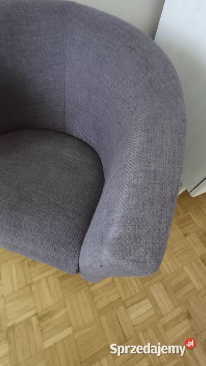 Fotel kubełkowy tapicerowany gołębi szary fiolet Warszawa