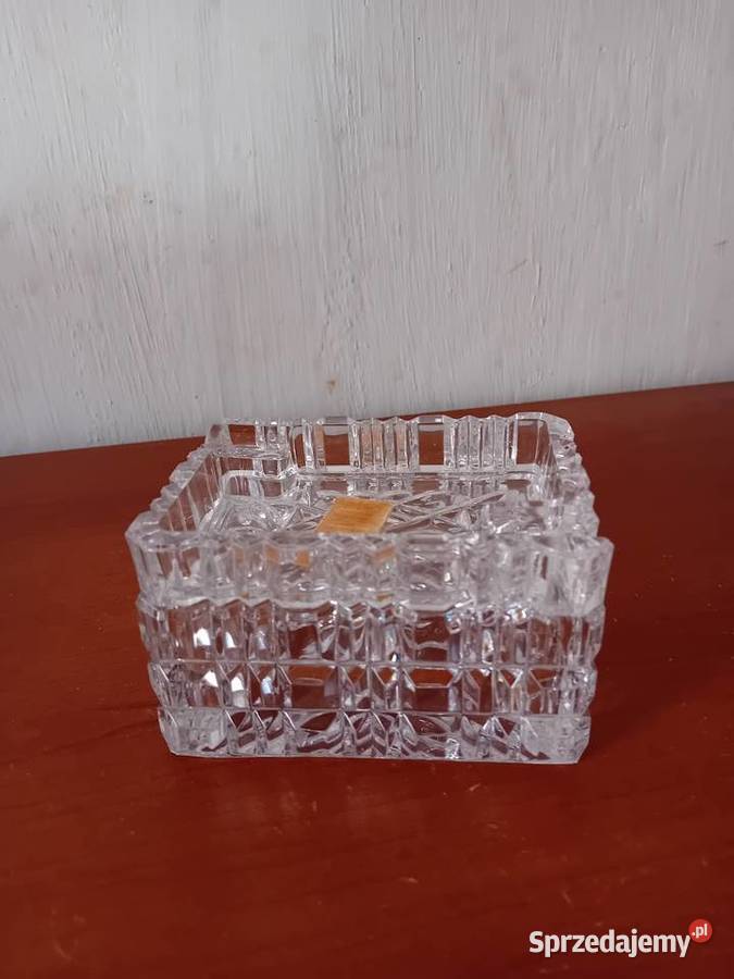 Kryształowa papierosnica popielniczka Porcelana i szkło mazowieckie Warszawa