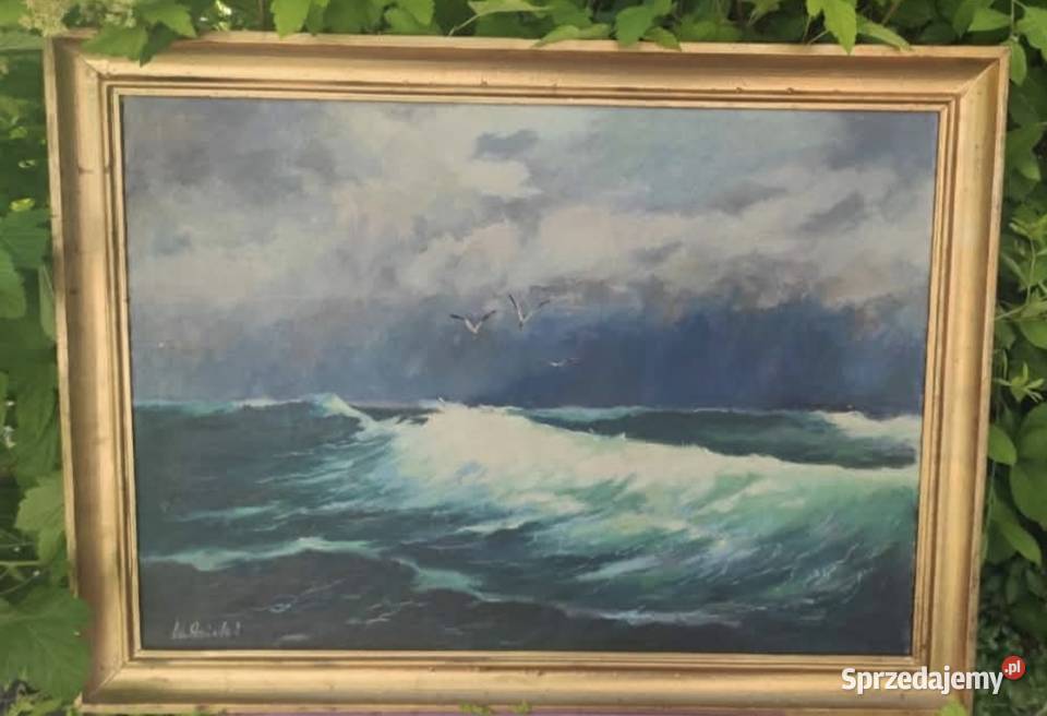 PEJZAŻ MORSKI OLEJ NA PŁÓTNIE 80x60 Pabianice