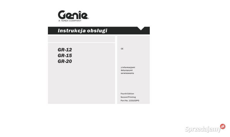 GENIE GR 12 GR 15 GR 20 podnosnik dtr wysyłka Kielce