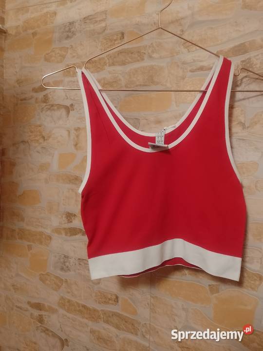 3840 ADIDAS Czerwono biały top fitness bokserka Kraków sprzedam