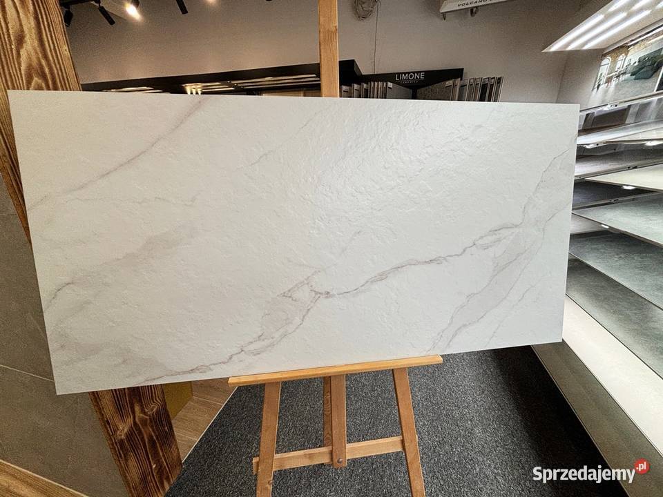 Gres 60x120 Statuario struktura Nowość biały