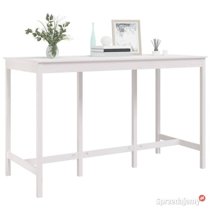 Stolik barowy biały 180x80x110 lite drewno mazowieckie Warszawa