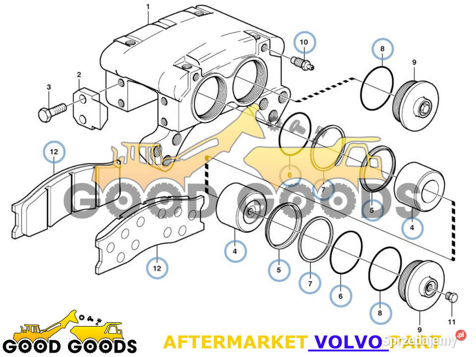 VOLVO ZESTAW ZACISKU HAMULCOWEGO 11709042 mazowieckie Władysławów
