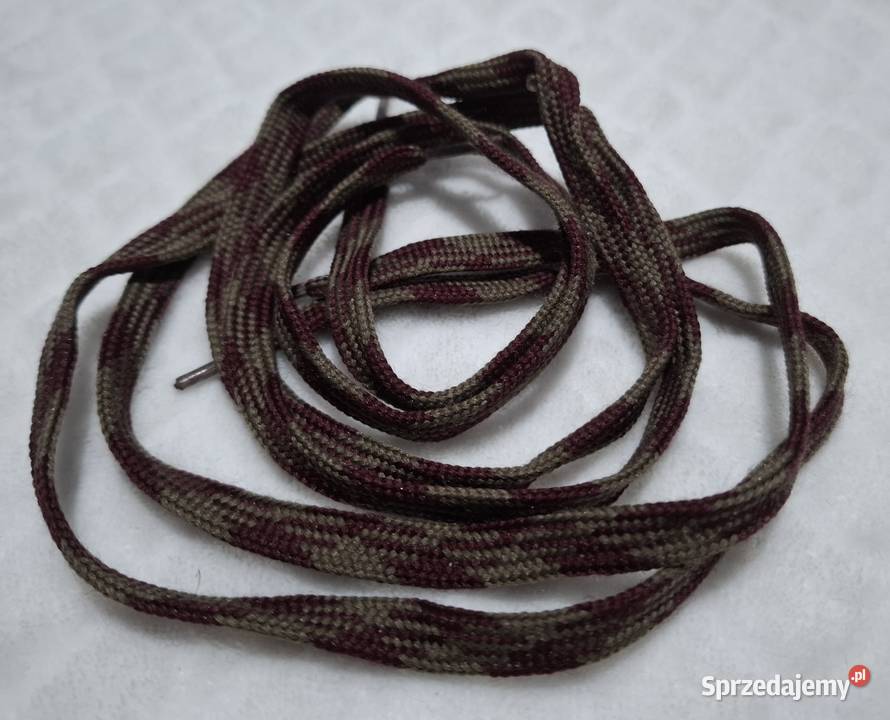 Sznurówki 90 płaskie 10mm dwukolorowe khaki i inna Czeladź
