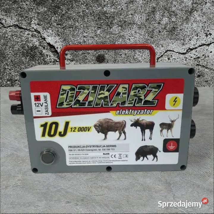 PASTUCH na DZIKI, BYDŁO, SARNY 12/230V, DZIKARZ 10J - turbo mocny PL!