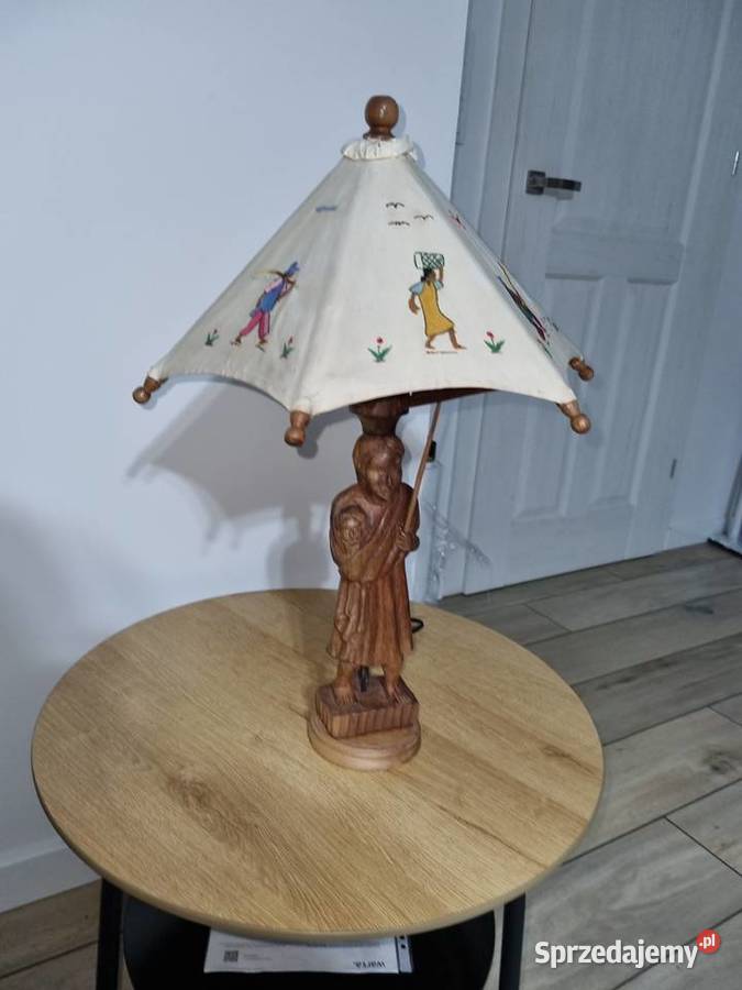 Lampa Stołowa Figurka Drewniana wielkopolskie Wola Podłężna