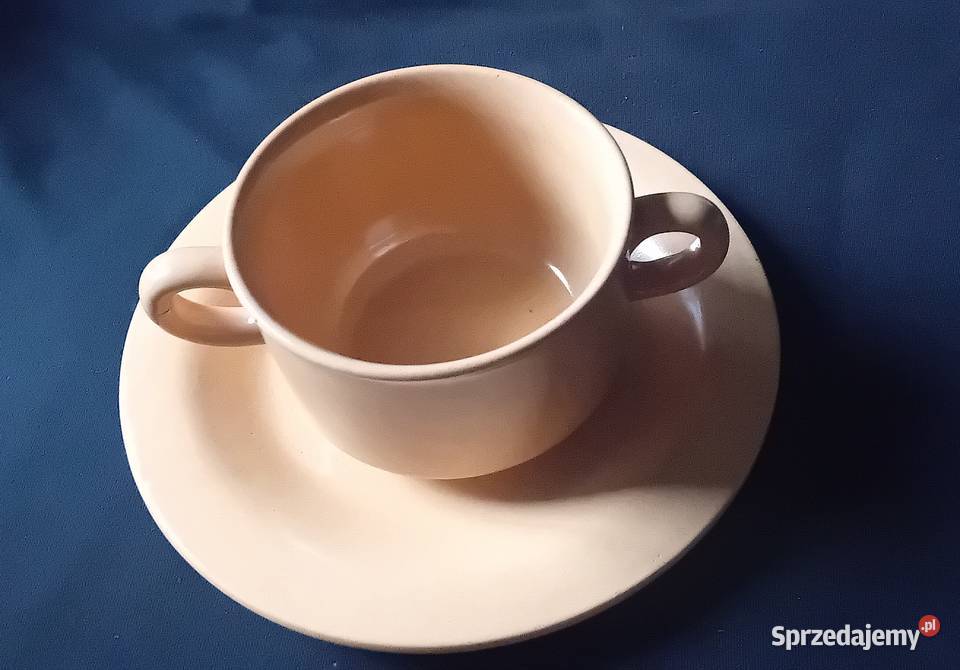 Bulionówka z podstawkiem Bolesławiec sygnatura z wielkopolskie Koźminek sprzedam