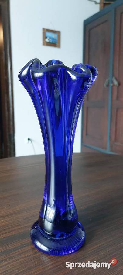Kobaltowy granatowy wazon vintage Błotno