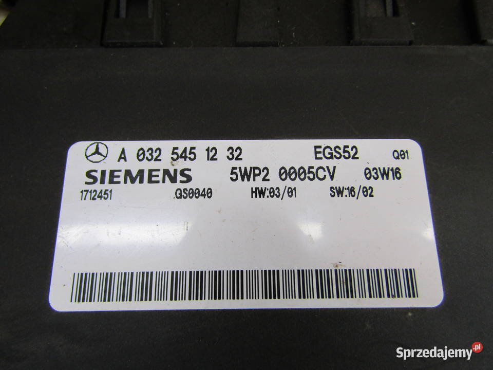 STEROWNIK SKRZYNI BIEGÓW MERCEDES CKL W203 Rok produkcji 1996 Mysłaków