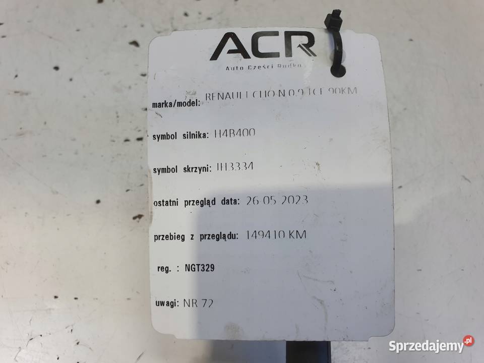 CEWKA ZAPŁONOWA Renault Clio IV 09 TCe osobowe lubelskie sprzedam