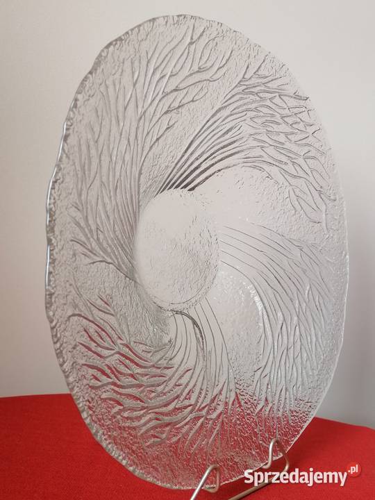 Leśna duża szklana patera Mantsalę Wałbrzych