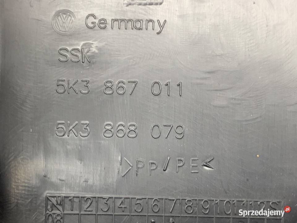 BOCZEK DRZWI LEWY PRZÓD VW GOLF VI Hatchback Tapicerki samochodowe podkarpackie