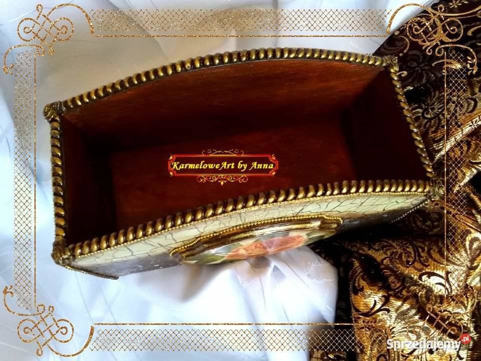 Pojemnik organizer decoupage rękodzieło Warszawa