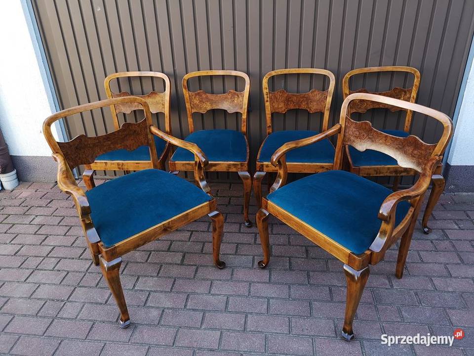 KrzesłaFotele Komplet 6 Sztuk ARTDECO Stare wielkopolskie Swarzędz