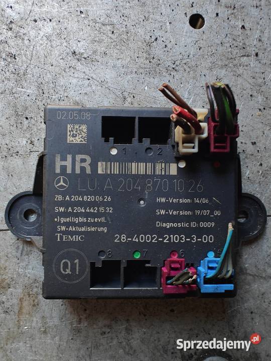Moduł sterownik drzwi prawy tył Mercedes W204 Łagów