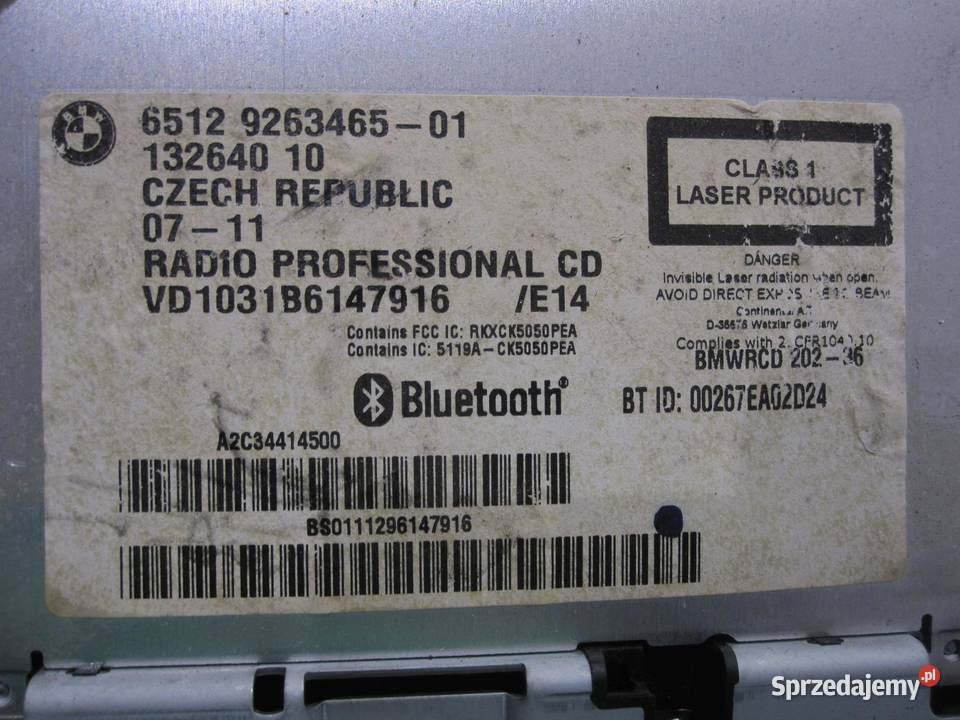 BMW E91 LIFT 11r radio CD 9263465 A2C34414500 osobowe