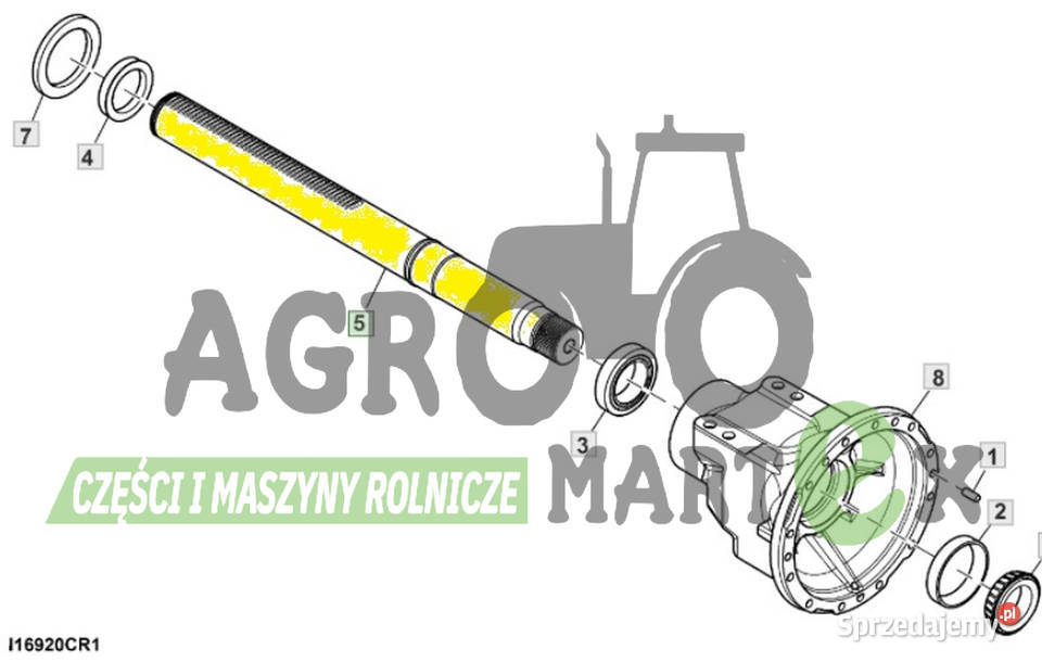 R554955 OŚ TYLNA 6R L1183 JD Wichrów