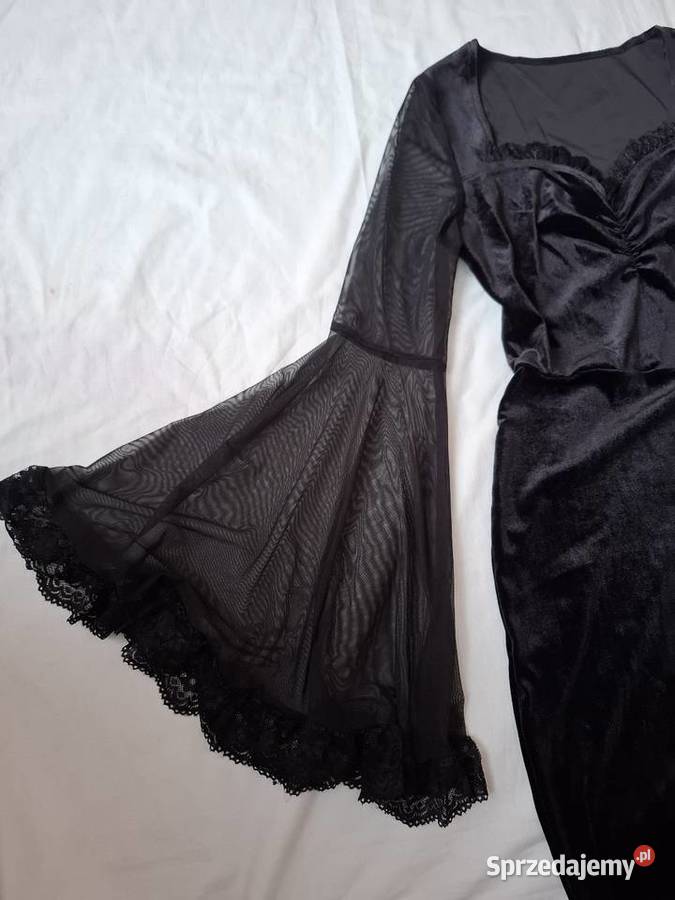 Czarna sukienka NOWA gotycka welurowa Kraków