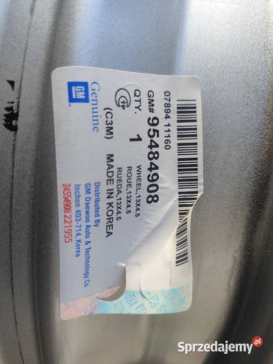 Felgi stalowe CHEVROLET SPARK 13 45J 4X100 Bircza