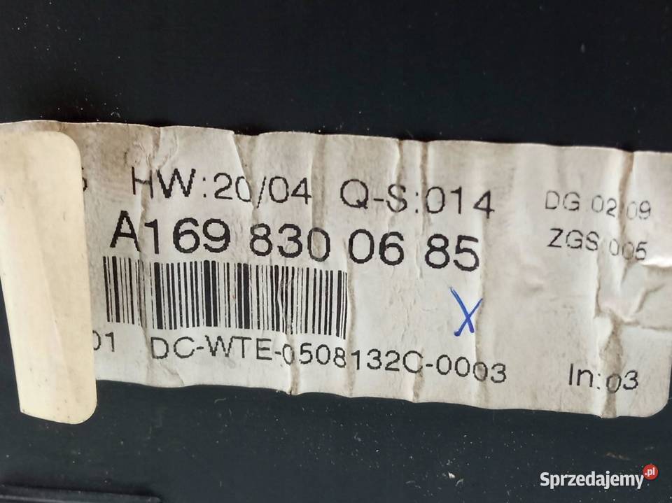 PANEL NAWIEWU A1698300685 MercedesBenz Bklasa I sprzedam