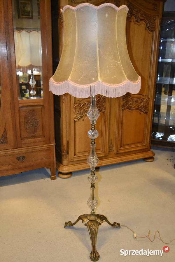 lampa stojąca z abażurem kryształ śląskie Będzin