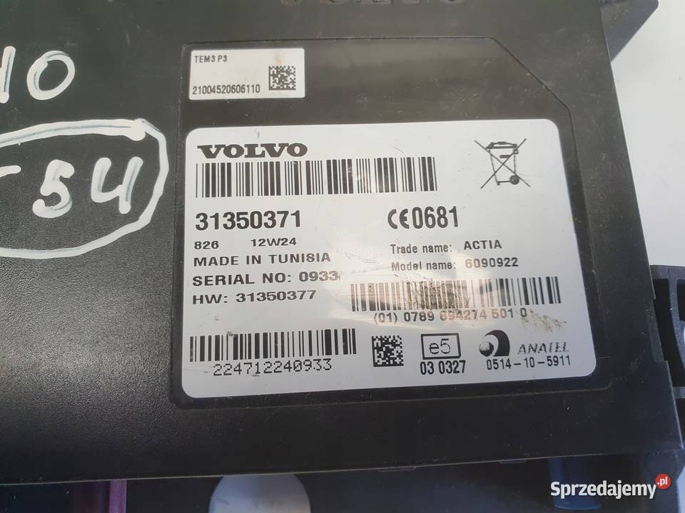 Volvo S60 II V60 MODUŁ TELEFONU Sterownik