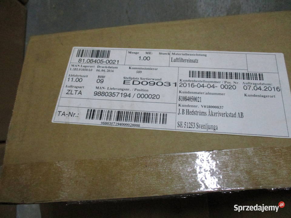 Wkład filtra powietrza Man 81084050021 Filtry Mogilno