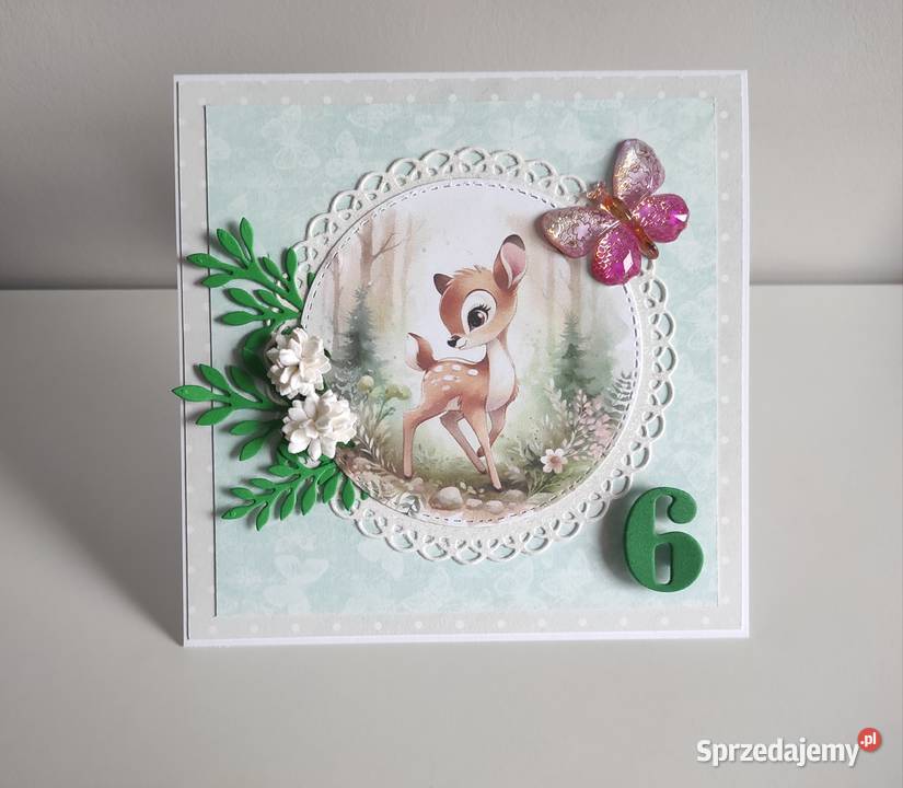 Kartka ręcznie robiona na urodziny urodzinowa z Łódź