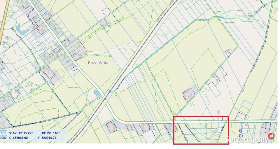 Sprzedam działkę budowlaną gm Kutno 9001700m2 Boża Wola