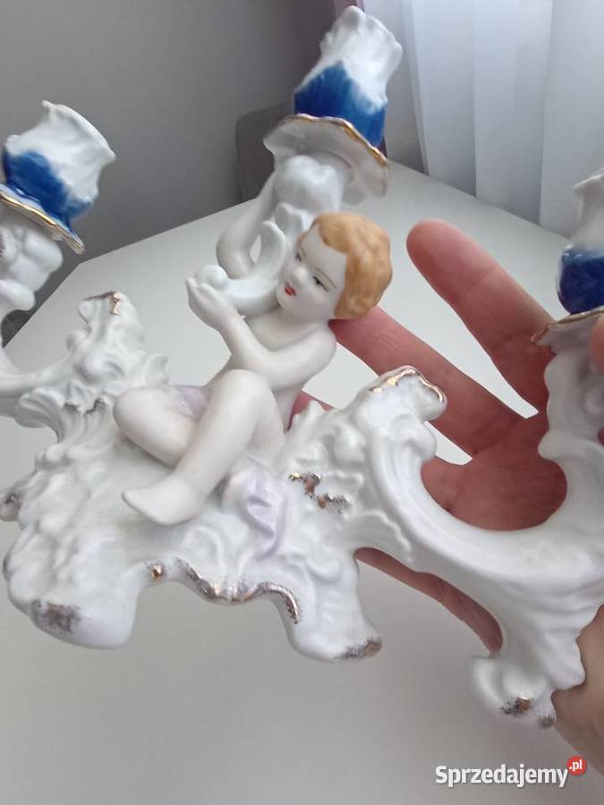 Porcelanowy świecznik z figurą podlaskie Suwałki sprzedam