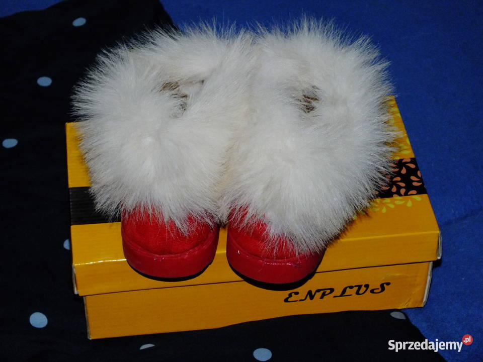 Sprzedam damskie buty ocieplane z futerkiem mało czerwony Gdańsk sprzedam