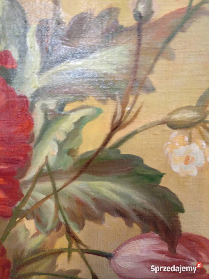 obraz olejny kwiaty na płótnie ręcznie malowany mazowieckie Piotrówek
