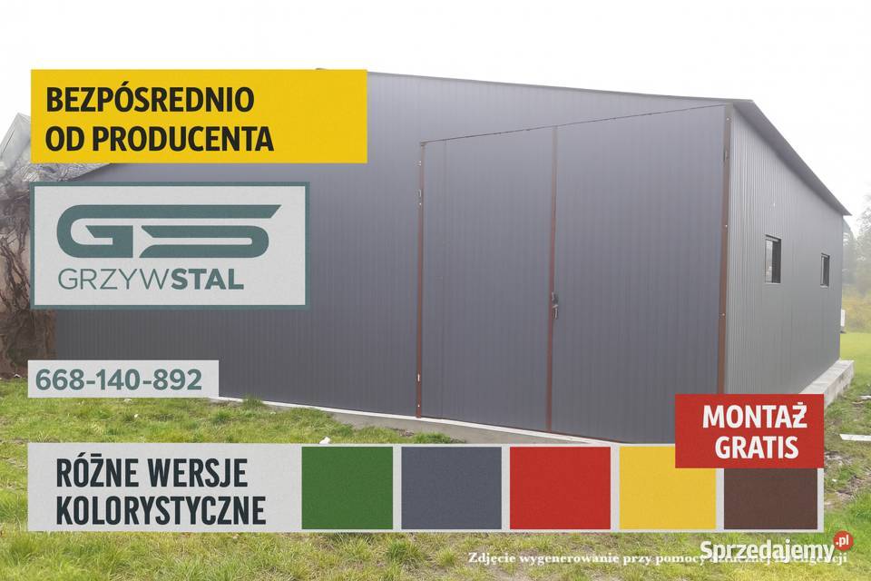Garaż Grafitowy KonstrukcjaMagazyn Wiata Hala Sprzedaż